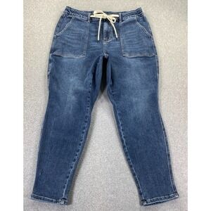 Judy Blue Jogger Jeans Womens 16W Blue Denim Drawstring Waist‎ Stretch Pockets